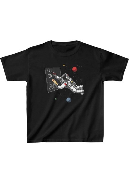 Unisex Çocuk Baskılı T-Shirt - Siyah