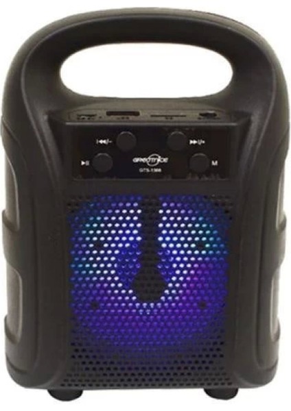 Tutmalı Mini Hoparlör Işıklı Taşınabilir Bluetooth Wireless Radyolu Sd Kart ve USB Girişli Hoparlör