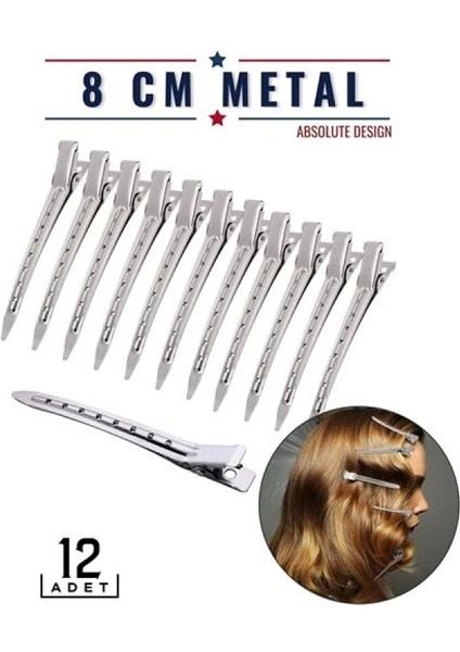 Saç Klipsi Metal Toka 12 Adet Absolute Design fiyatları