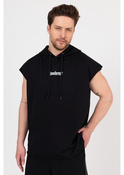Erkek Sıfır Kol Kapüşonlu T-Shirt Oversize modelleri