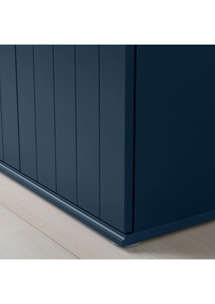 Skruvby Büfe 70 x 90 cm Mavi Siyah 2 Kapaklı Raflı Dolap