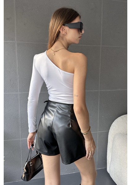 Ip Bağlamalı Deri Şort Etek modelleri