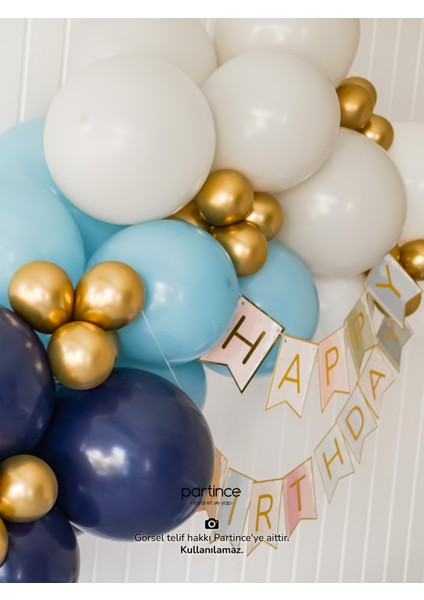1 Yaş Balonu Doğum Günü Balon Zinciri Pastel Mavi Parti Seti modelleri