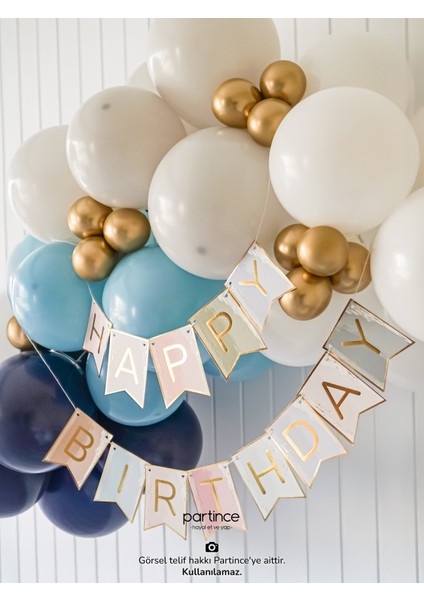 1 Yaş Balonu Doğum Günü Balon Zinciri Pastel Mavi Parti Seti fırsatları