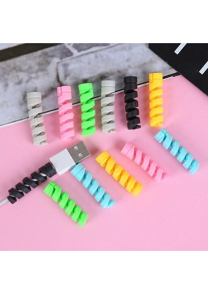 Şarj ve Kulaklık Kablo Koruyucu Set 4'lü - Spiral Silikon Esnek Yay Aparat, Renkli Koruma fiyatları