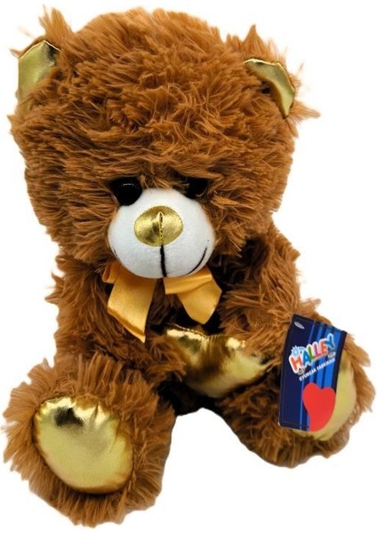 Parlak Kalpli Kahverengi Tüylü Peluş Ayı 30 cm fiyatları