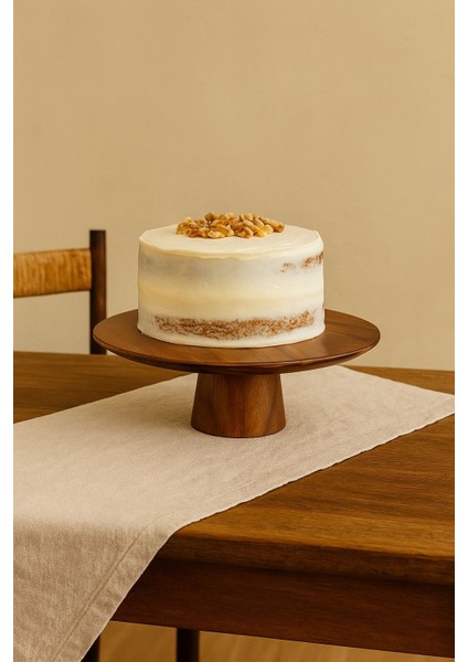 Doğal Akasya Pasta ve Sunum Standı – 33X33X12.7 cm fırsatları