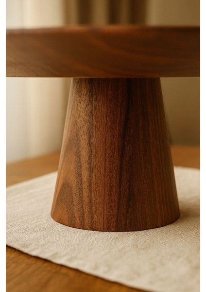 Doğal Akasya Pasta ve Sunum Standı – 33X33X12.7 cm