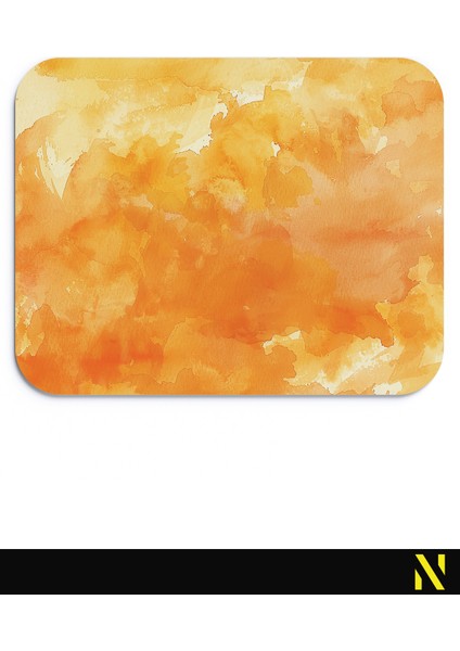 Turuncu Renkli Desenli Ergonomik Mouse Pad - 23 cm x 19 cm - Kaydırmaz Taban Ev ve Ofis Kullanımı Için Ideal Fare Altlığı Mousepad