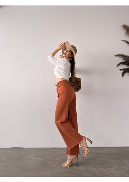 Paçası Püsküllü Palazzo Pantolon