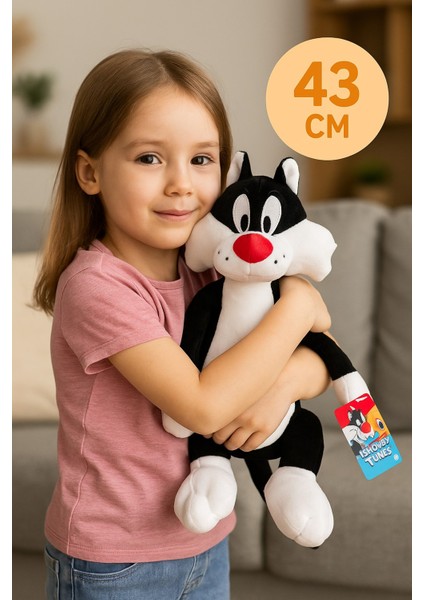 Looney Tunes Çizgi Film Karakteri Sylvester Lisanslı Peluş Oyuncak - 43 cm