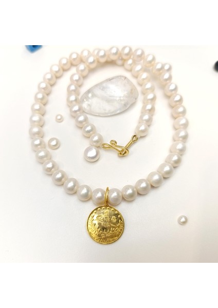 Reşat Yarım Altınlı Gerçek Inci Gerdanlık Kolye 14 Ayar Altın Hd Videolu fırsatları