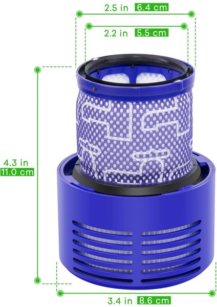 Dyson V10 Hepa Filtre, dyson V10 Absolute , V10 Cyclone ANIMAL, SV12 Uyumlu Hepa Filtre- 2 Adet indirimleri