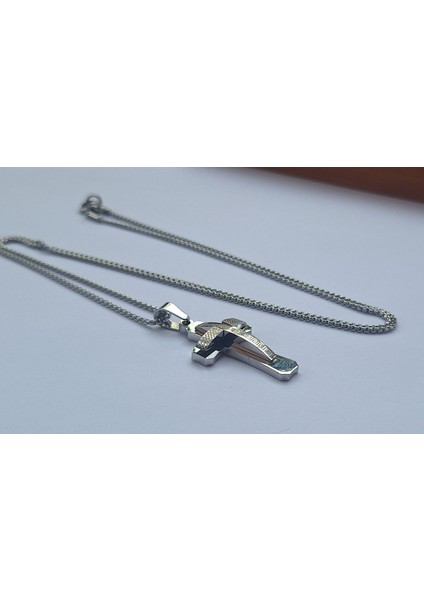Altın & Gümüş Renk Seçenekli Grek Desen Paslanmaz Çelik Haç Kolye fiyatları