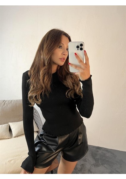 3068 Eteği Fırfırlı Kazak-Siyah fiyatları