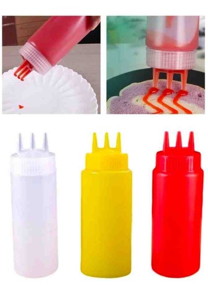 3 Adet 500 ml 3 Delikli Profesyonel Sos Şişesi,yağlık fiyatları