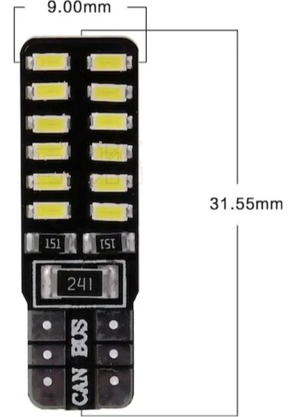T10 LED 24 Ledli Metal Ultra Beyaz Park Plaka Tavan Ampulü 10 Adet fiyatları