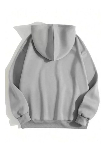 3 Iplik Pamuklu Unisex Kapşonlu Sweetshirt - Gri fiyatları