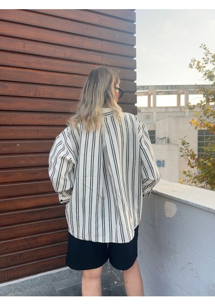Çizgili Oversize Gömlek fiyatları