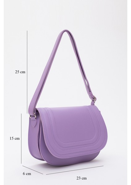 Lila SHK93 Suni Deri 2 Bölmeli Ayarlanabilir Askılı Kol ve Omuz Çantası fiyatları