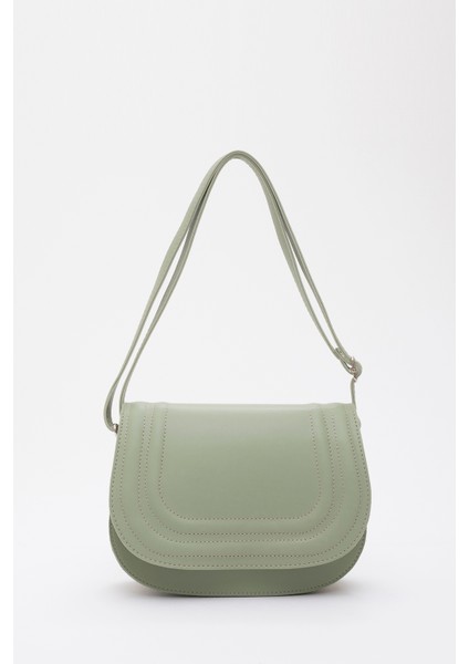 Mint Yeşil SHK93 Suni Deri 2 Bölmeli Ayarlanabilir Askılı Kol ve Omuz Çantası