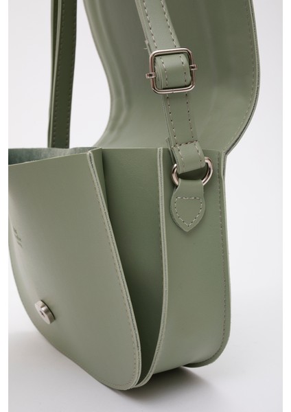 Mint Yeşil SHK93 Suni Deri 2 Bölmeli Ayarlanabilir Askılı Kol ve Omuz Çantası