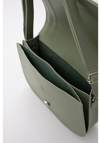 Mint Yeşil SHK93 Suni Deri 2 Bölmeli Ayarlanabilir Askılı Kol ve Omuz Çantası