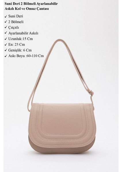Vizon SHK93 Suni Deri 2 Bölmeli Ayarlanabilir Askılı Kol ve Omuz Çantası modelleri
