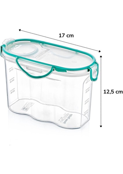 Kilitli Kapaklı Contalı Hava,su Sıvı Geçirmez 1,2 Litre Erzak Saklama Kabı fırsatları