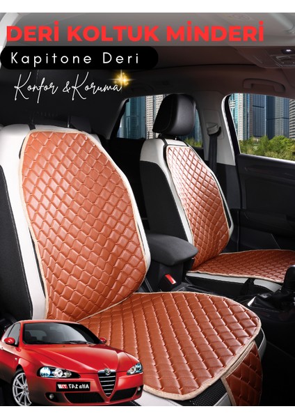 Alfa Romeo 147 Uyumlu Tam Set Deri Koltuk Minderi | Universal | Hızlı Montaj | Su Geçirmez | A6
