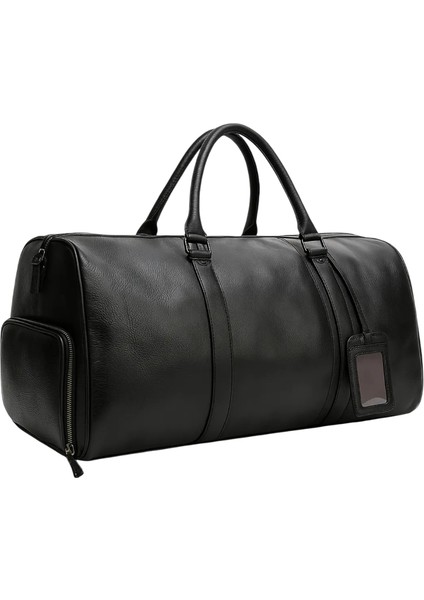 Spor Çantası Ayakkabı Bölmeli Seyahat Deri Siyah modelleri