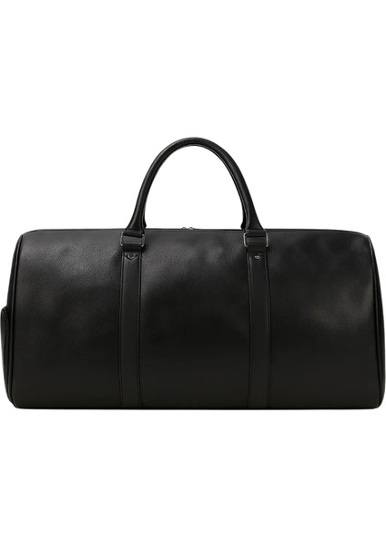 Spor Çantası Ayakkabı Bölmeli Seyahat Deri Siyah indirimleri