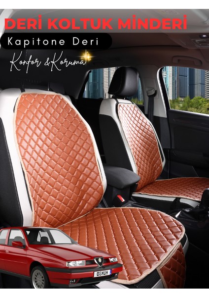Alfa Romeo 155 Uyumlu Tam Set Deri Koltuk Minderi | Terletmez | Universal | Su Geçirmez | A6