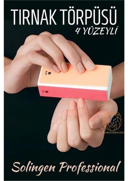 4 Yüzeyli Tırnak Törpüsü ve Parlatma Blok Sünger Solingen Professional