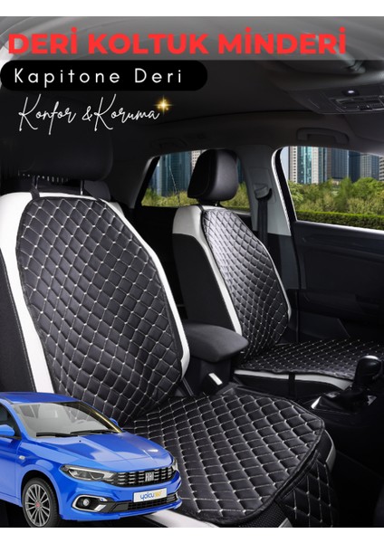 Fiat Fiorino Yumlu Tam Set Deri Koltuk Minderi | Tam Koruma | Hızlı Montaj | Su geçirmez | a3