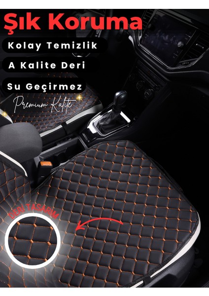 Fiat Doblo Uyumlu Tam Set Deri Koltuk Minderi | Terletmez | Universal | Oto Koltuk Kılıfı | B5