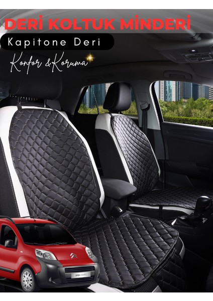Citroen Nemo Uyumlu Tam Set Deri Koltuk Minderi | Terletmez | Kolay Montaj | Oto Koltuk Kılıfı | A4
