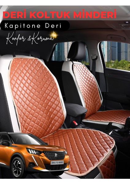 Peugeot 2008 Uyumlu Tam Set Deri Koltuk Minderi | Terletmez | Universal | Oto Aksesuar | B6