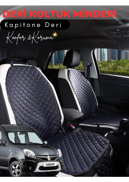 Renault Kangoo 2 Uyumlu Tam Set Deri Koltuk Minderi | Terletmez | Universal | Su Geçirmez | A2