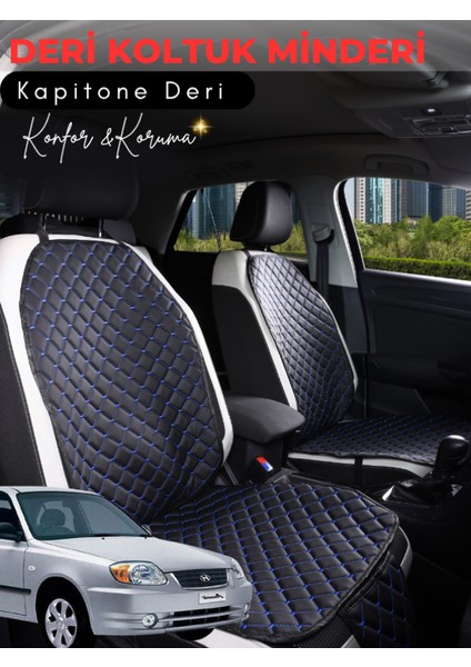 Hyundai Accent Admire Uyumlu Tam Set Deri Koltuk Minderi | Terletmez | Universal | Su Geçirmez | A2