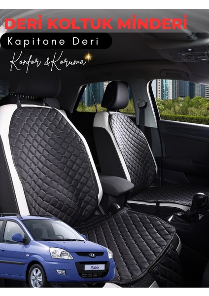 Hyundai Matrix Uyumlu Tam Set Deri Koltuk Minderi | Terletmez | Universal | Tam Koruma | A4