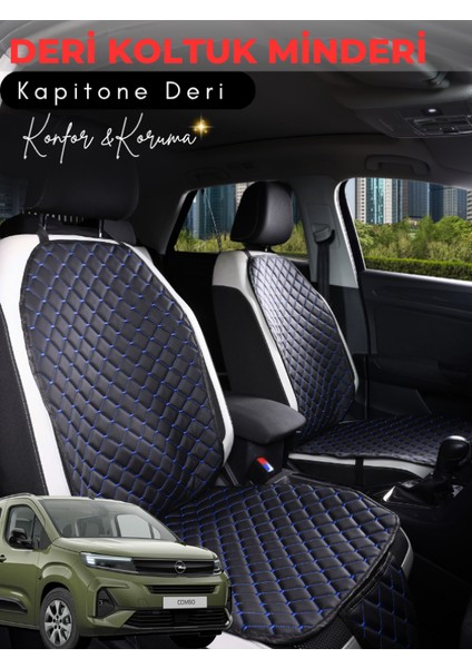 Opel Combo Uyumlu Tam Set Deri Koltuk Minderi | Terletmez | Universal | Oto Koltuk Kılıfı | C2