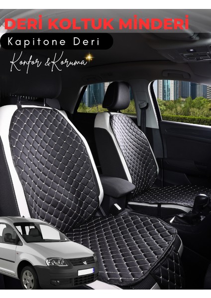 Volkswagen Caddy Uyumlu Tam Set Deri Koltuk Minderi | Terletmez | Universal | Tam Koruma | A3