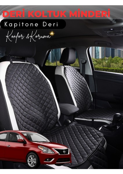 Nissan Almera Uyumlu Tam Set Deri Koltuk Minderi | Terletmez | Universal | Tam Koruma | A4