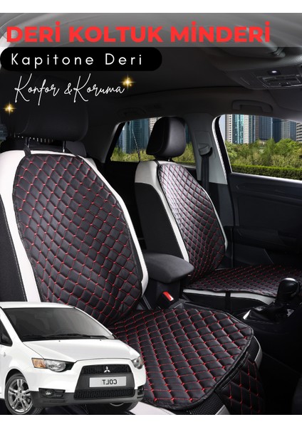Mitsubishi Colt Uyumlu Tam Set Deri Koltuk Minderi | Universal | Hızlı Montaj | Su Geçirmez | A1