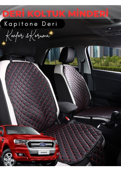 Ford Ranger Uyumlu Tam Set Deri Koltuk Minderi | Terletmez | Universal | Tam Koruma | A1