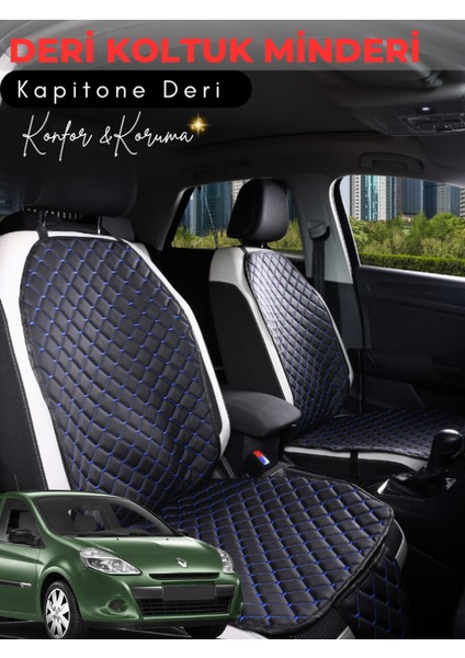 Renault Clio 3 Uyumlu Tam Set Deri Koltuk Minderi | Terletmez | Universal | Oto Koltuk Kılıfı | A2