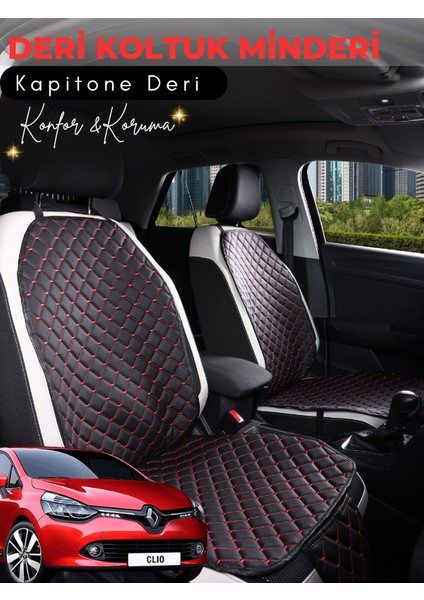 Renault Clio 4 Uyumlu Tam Set Deri Koltuk Minderi | Terletmez | Universal | Tam Koruma | A1