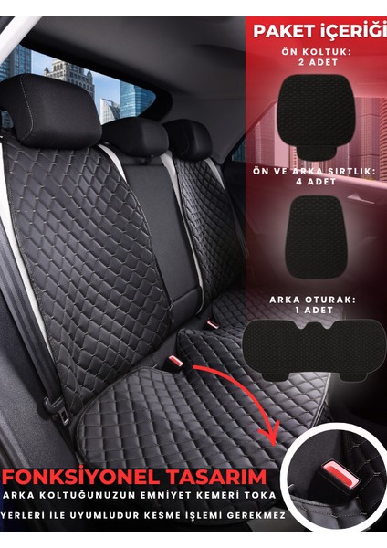 Peugeot 106 Uyumlu Tam Set Deri Koltuk Minderi | Terletmez | Universal | Oto Aksesuar | A4 fırsatları
