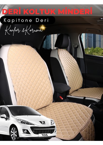 Peugeot 207 Uyumlu Tam Set Deri Koltuk Minderi | Terletmez | Universal | Su Geçirmez | A7